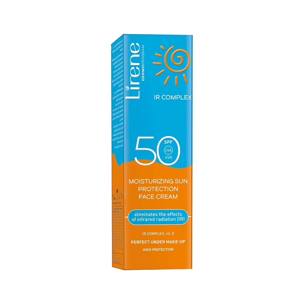 صورة رسمية كريم واقي شمس مرطّب للوجه من ليرين SPF 50 40 مل | Lirene SUN Moisturizing Face Cream SPF 50