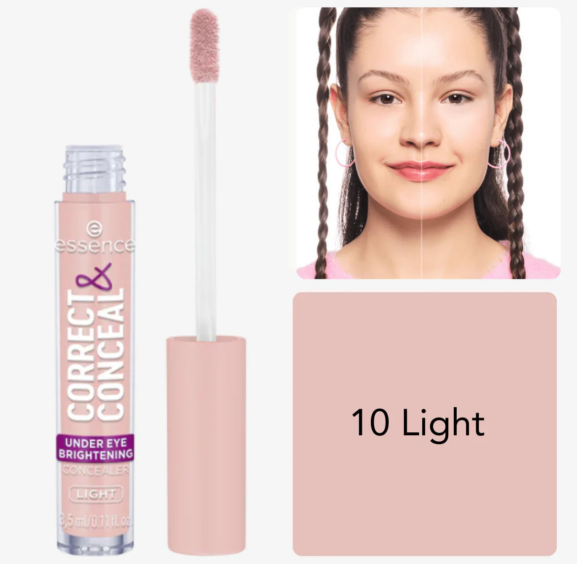 Essence CORRECT & CONCEAL under eye brightening concealer - 3,5ml | ايسنس كونسيلر لتفتيح و تصحيح منطقة تحت العين - 3.5 مل