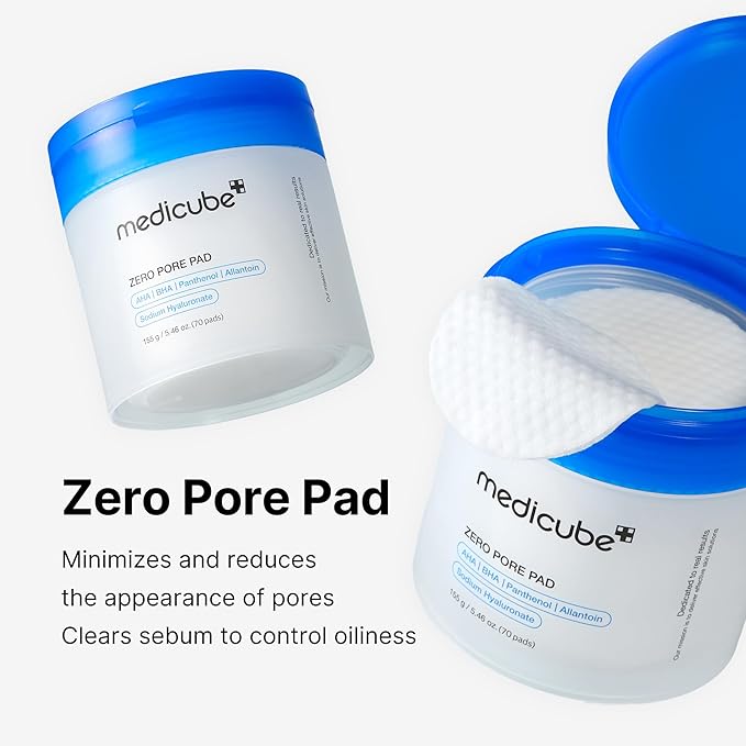 منظفات قطنية للمسام واللرؤوس السوداء والبيضاء | (70pcs) Medicube Zero Pore Pad