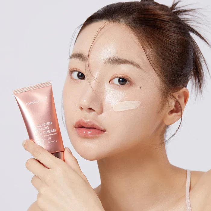كريم واقي شمس ميديكيوب الكولاجين المشدّ بلمسة وردية SPF50+ | medicube Collagen Firming Sun Cream SPF50+ PA+++ 50ml