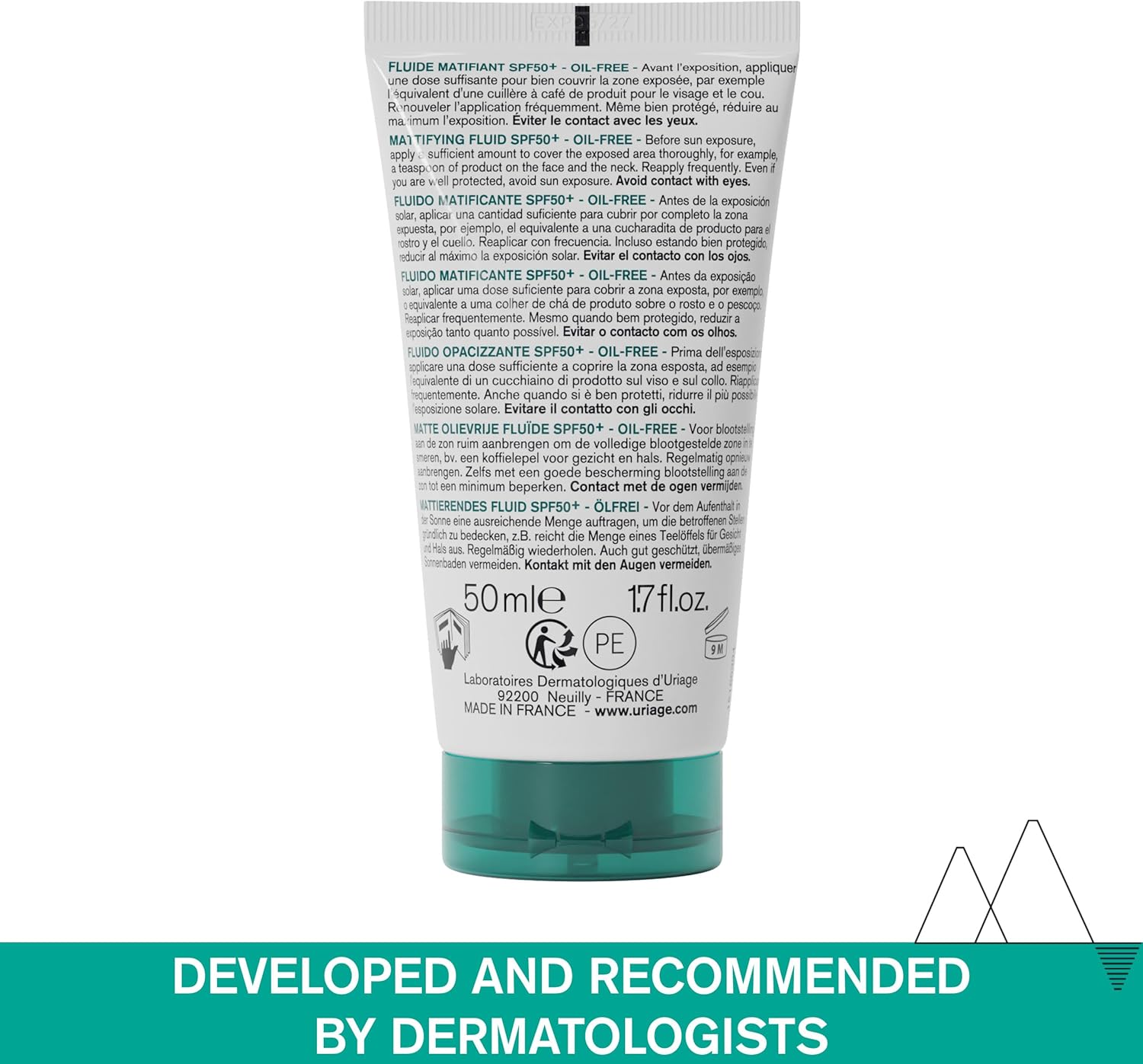 واقي شمس هيسياك SPF50+ سائل من يورياج | Uriage Hyséac Fluid SPF50+