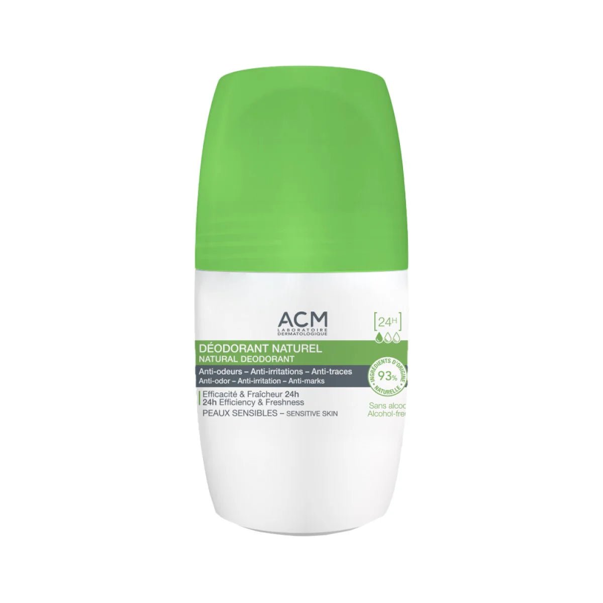 إي سي إم مزيل العرق رول أون 24 ساعة - 50 مل | ACM Natural Deodorant Roll - On 24h - 50ml 50 مل - EROS STORE