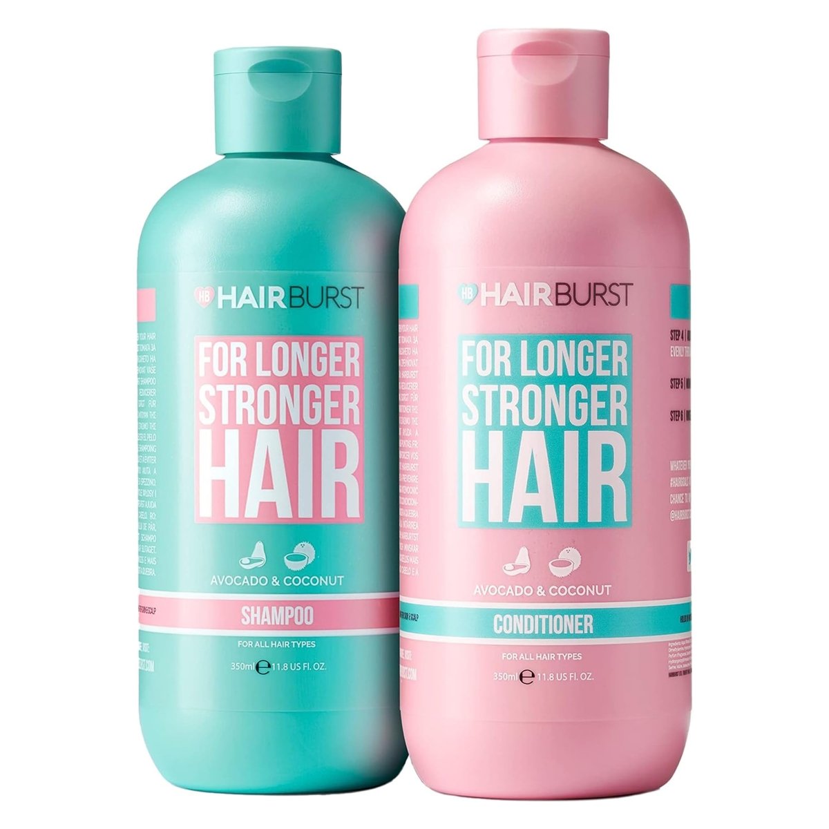 بكج شامبو وكوندشنر من هيربيرست | Hairburst Shampoo & Conditioner Duo شامبو 350 مل + كوندشنر 350 مل - EROS STORE
