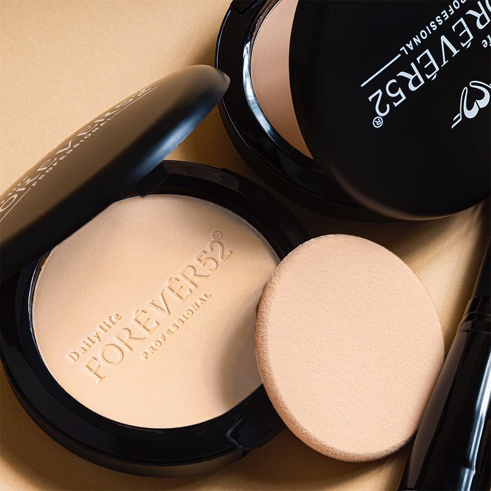 بودرة مضغوطة تو وي كيك من فوريفر 52 | Forever52 Two Way Cake Compact Powder لون فاتح مع لمسة صفراء - 001 - EROS STORE