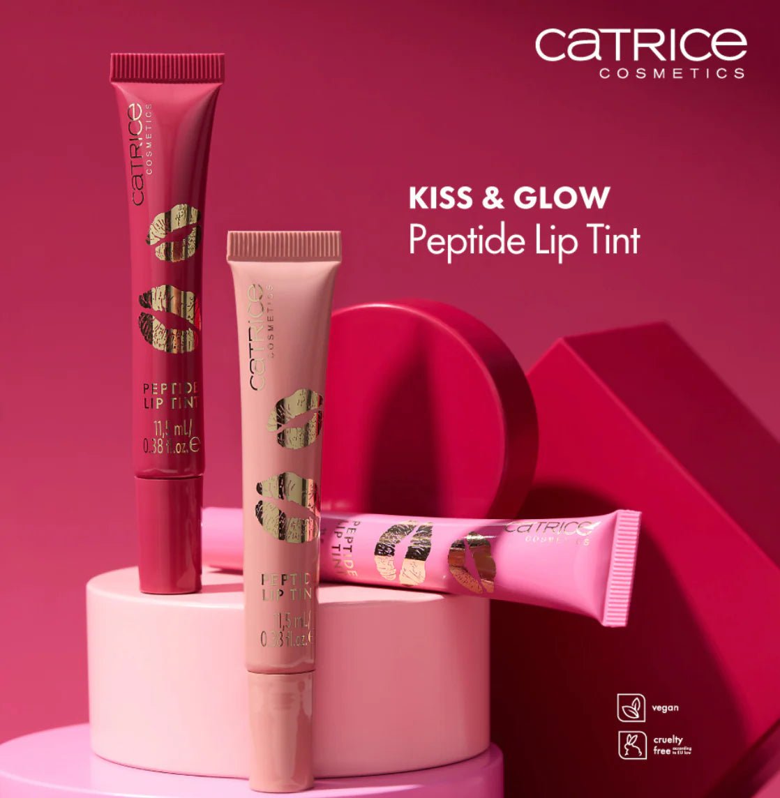 Catrice Lip Gloss - Kiss & Glow - Peptide Lip Tint - 11,5 ml | كاتريس ليب غلوس - كيس آند جلو - بيبتايد ليب تينت - 11.5 مل C03 Kiss Alert - EROS STORE