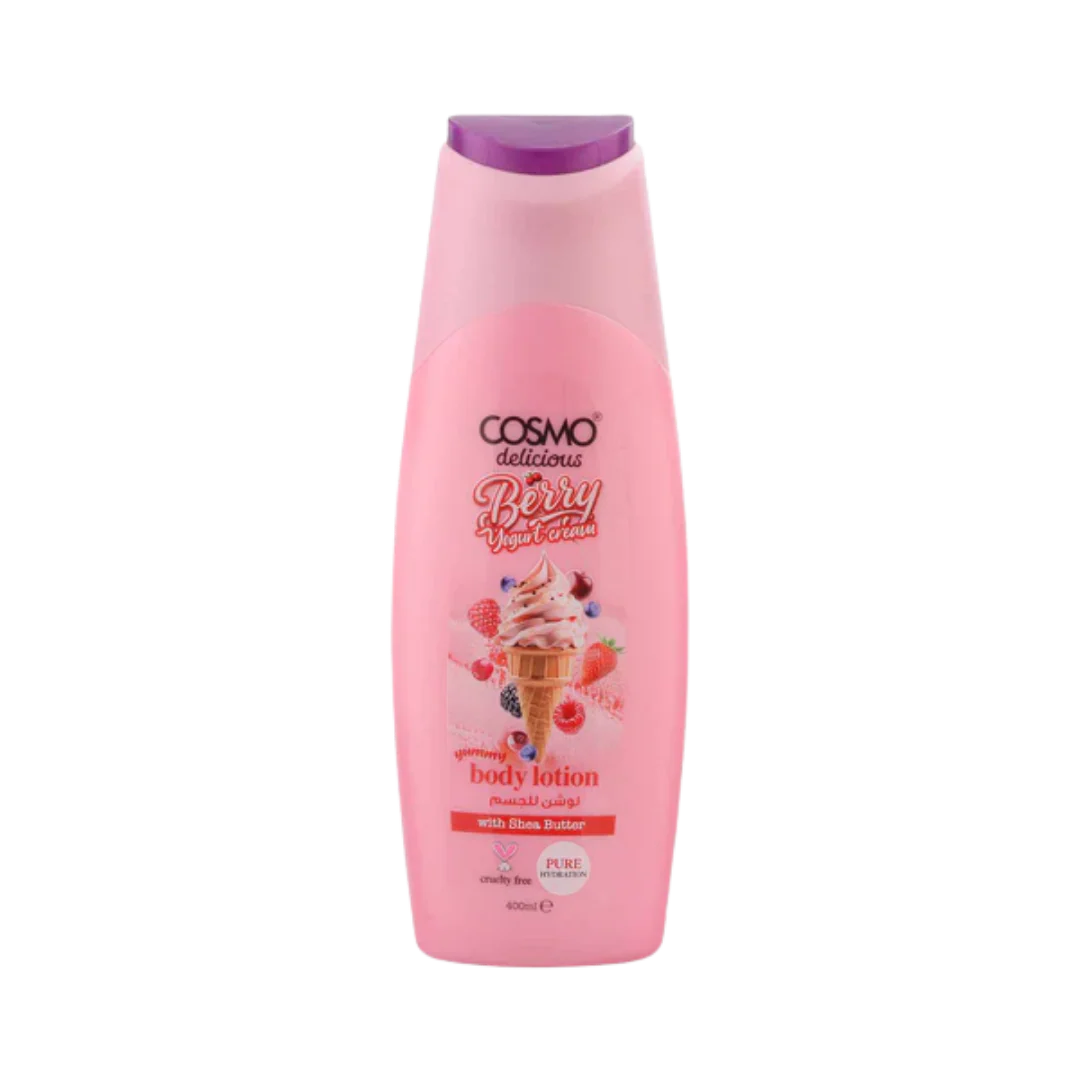 COSMO Berry Yogurt Cream Yummy Body Lotion - 400ml | كوزمو لوشن للجسم برائحة التوت - 400 مل