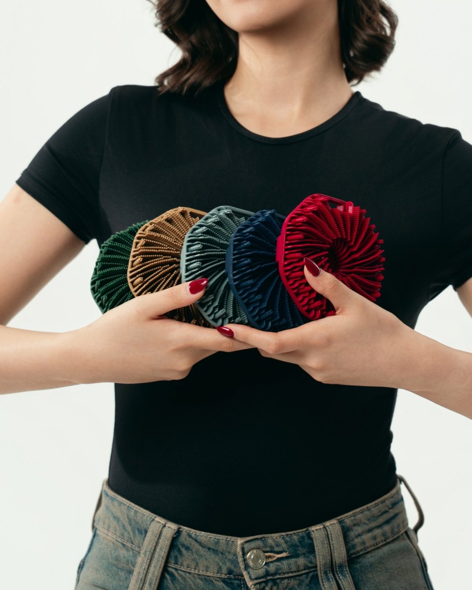 circular loofah for the body لوفا دائرية للجسم Red - احمر - EROS STORE