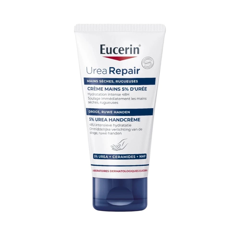 Eucerin Hand Cream 5% Urea, for healthy and very dry skin 75 ml | كريم يوسيرين اليدين 5% يوريا ،للبشرة الصالحة والجافة جداً - 75+ مل 75 مل - EROS STORE