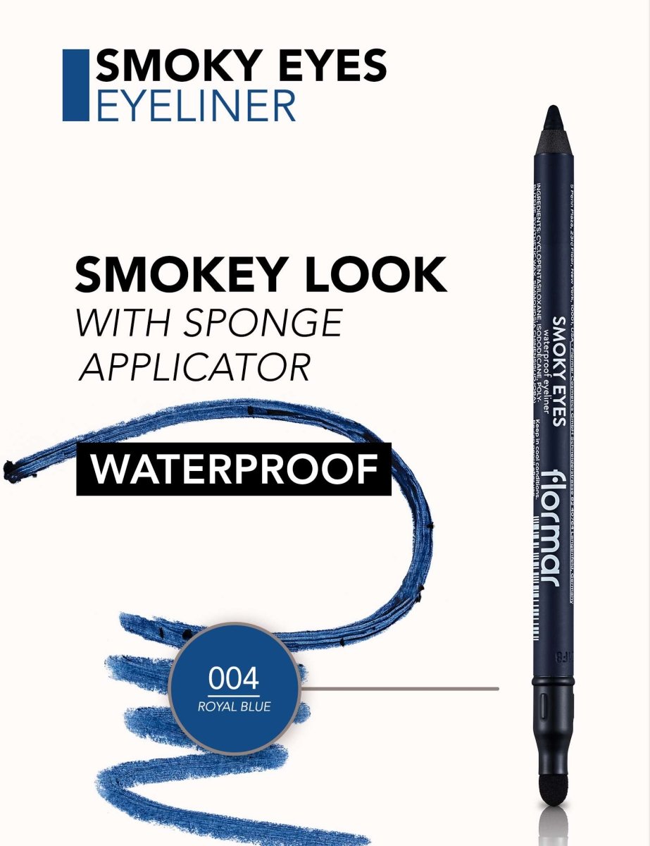 Flormar Smokey Eyeliner | قلم تحديد العين سموكي من فلورمار 04 ازرق - EROS STORE