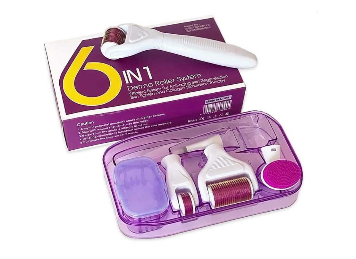 جهاز ديرما رول تيتانيوم 6 في 1 لإعادة بناء البشرة | Titanium 6 - in - 1 Derma Roller Kit - EROS STORE