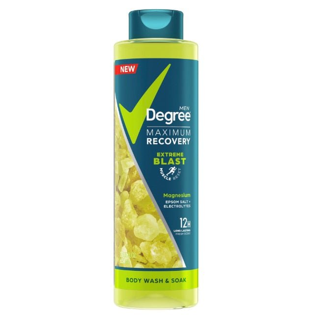 غسول الجسم إكستريم بلاست المغنيسيوم إبسوم للرجال من دكري | Degree Maximum Recovery Body Wash Extreme Blast Epsom Salt + Magnesium 650 مل - EROS STORE