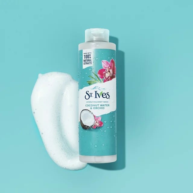 غسول الجسم المرطب بماء جوز الهند والأوركيد من ستيفز | St. Ives Hydrating Body Wash with Coconut Water & Orchid 650 مل - EROS STORE