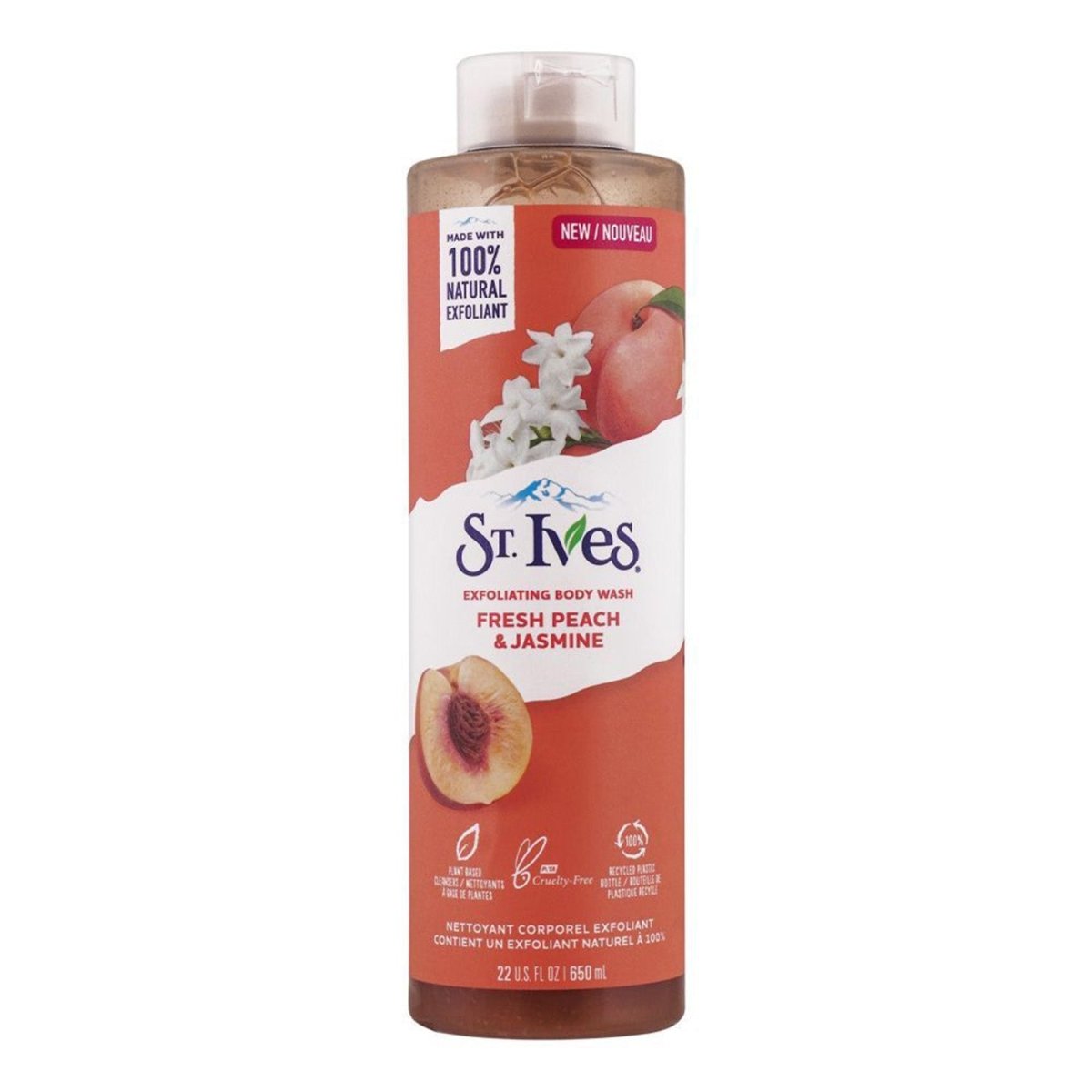 غسول مقشر للجسم بالخوخ والياسمين المنعش من سانت ايفيز 650 مل |ST.IVES Exfoilating Body Wash Fresh Peach & Jasmine 650 مل - EROS STORE