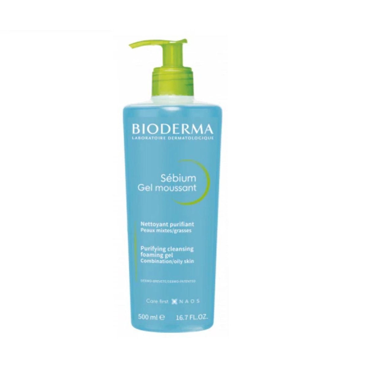 غسول سيبيوم جل لتنظيف البشرة الدهنية والمختلطة من بيوديرما | Bioderma Sebium Gel Moussant 500 مل - EROS STORE