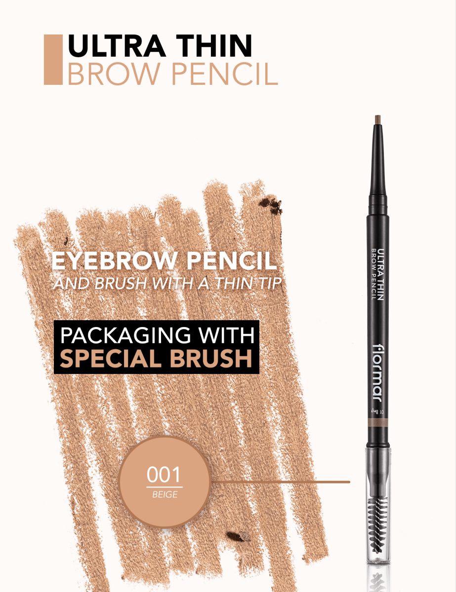 قلم حواجب الترا ثين من فلورمار - Flormar Ultra Thin Brow Pencil 1 - EROS STORE