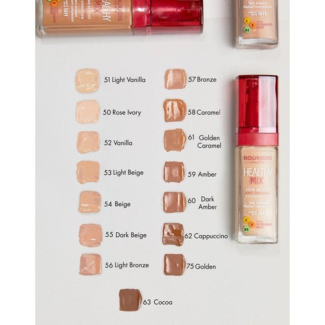 كريم أساس هيلثي ميكس المضاد للتعب من برجوا | Bourjois Healthy Mix Anti - Fatigue Foundation 50C Rose Ivory - EROS STORE