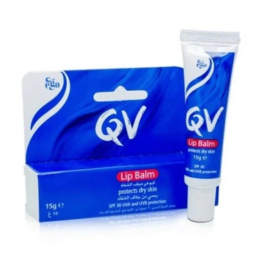 كيو في مرطب للشفاه مع حماية من الشمس SPF 30 - 15 غرام | QV Lip Balm SPF 30 - 15g 15 غم - EROS STORE