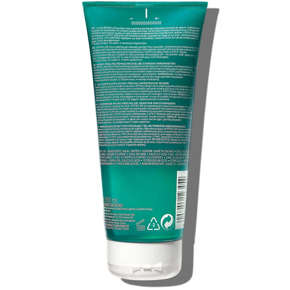 La Roche - Posay Effaclar Micro - Peeling Purifying Gel | لاروش بوزيه ايفكلار مايكروبيلينج جل غسول منقي للتقشير الدقيق مع حمض الساليسيليك للبشرة الدهنية 200 مل - EROS STORE