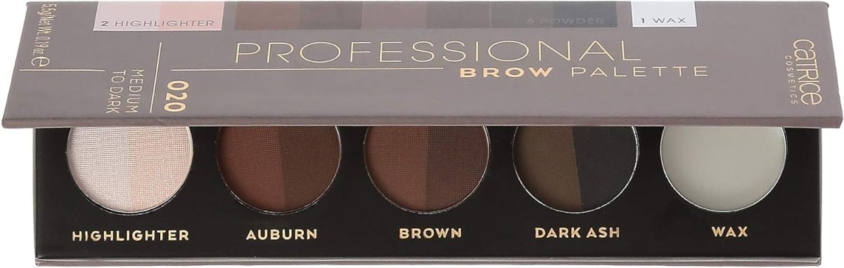 لوحة حواجب احترافية من كاتريس، 020 متوسطة إلى داكنة | Catrice Professional Brow Palette, 020 Medium to Dark - EROS STORE