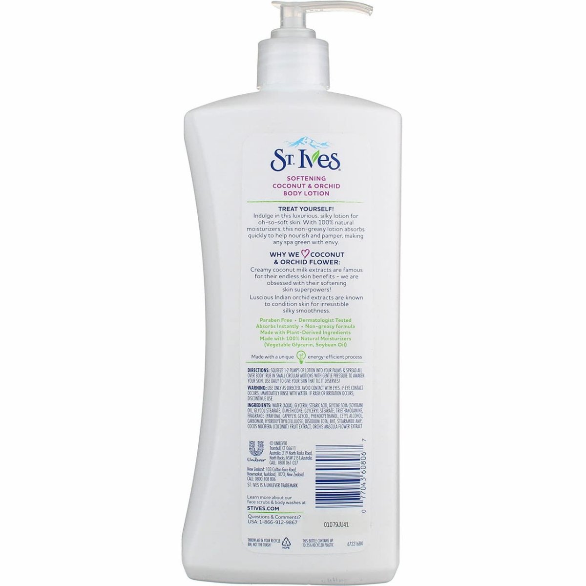 لوشن الجسم الطبيعي من سانت آيفز بحليب جوز الهند ومستخلص الأوركيد | St. Ives Naturally Soft Body Lotion Coconut Milk & Orchid Extract 621 مل - EROS STORE