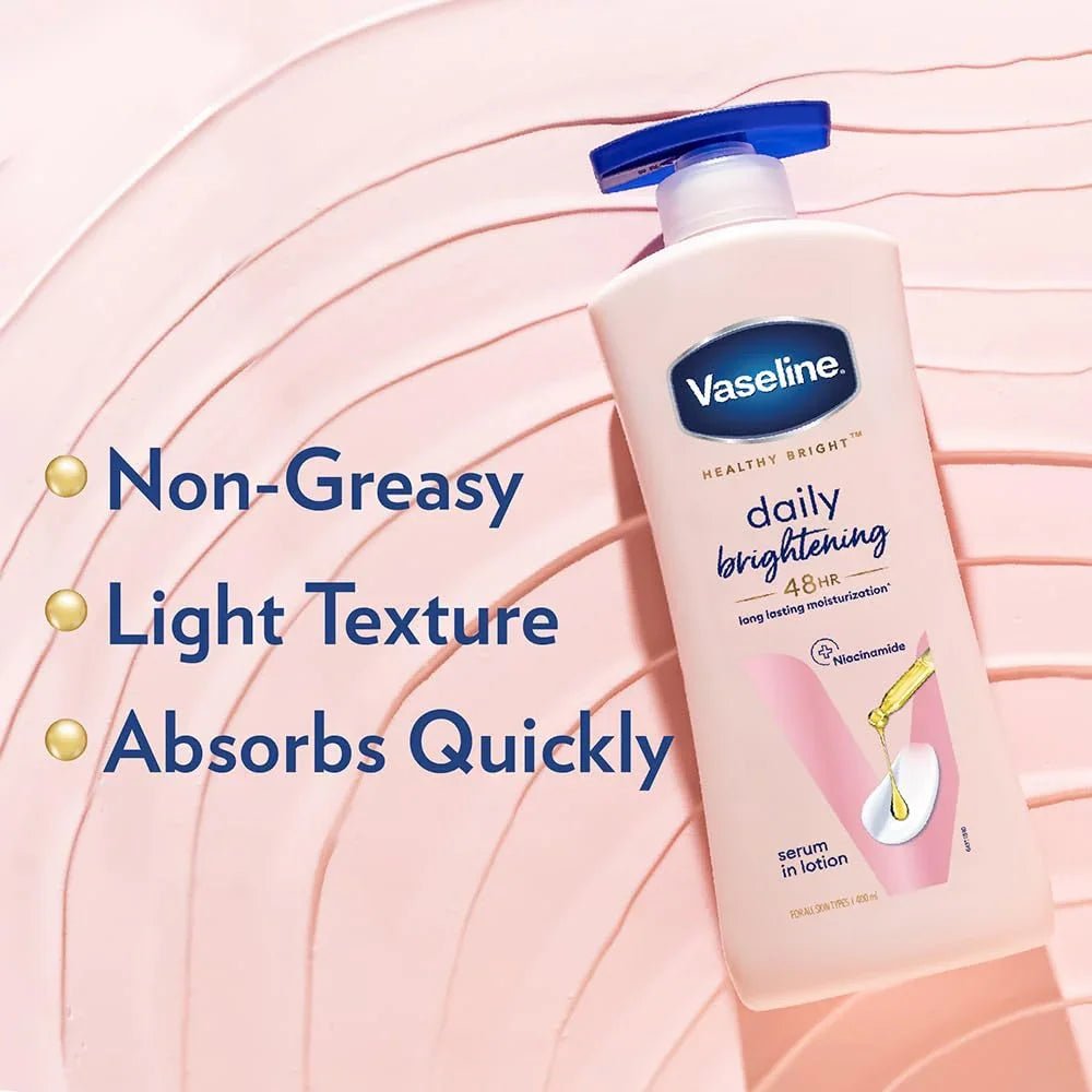 لوشن فازلين اليومي لتفتيح البشرة، مرطب يدوم 48 ساعة - 400 مل| Vaseline Daily Brightening 48hr Moisturization Lotion - 400ml - EROS STORE