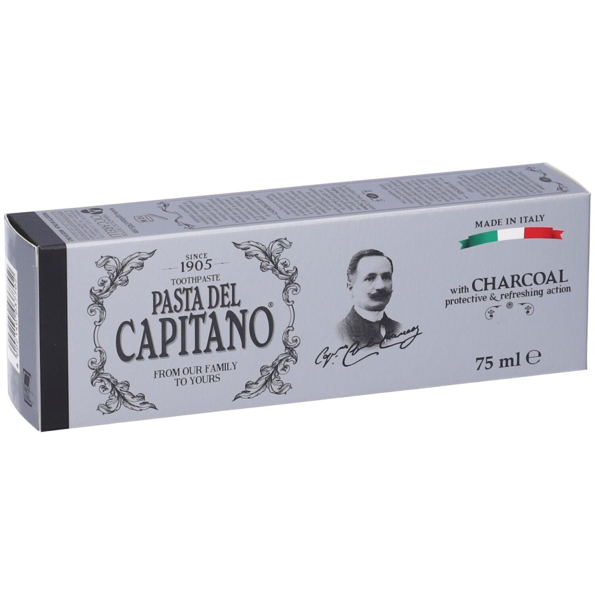 معجون أسنان بالفحم من باستا ديل كابيتانو - 75 مل | Pasta del Capitano Charcoal Toothpaste 75 مل - EROS STORE