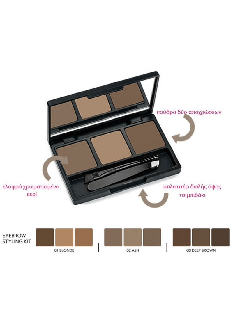مجموعة الحواجب من كولدن روز | Golden Rose Eyebrow Styling Kit 03 DEEP BROWN - EROS STORE