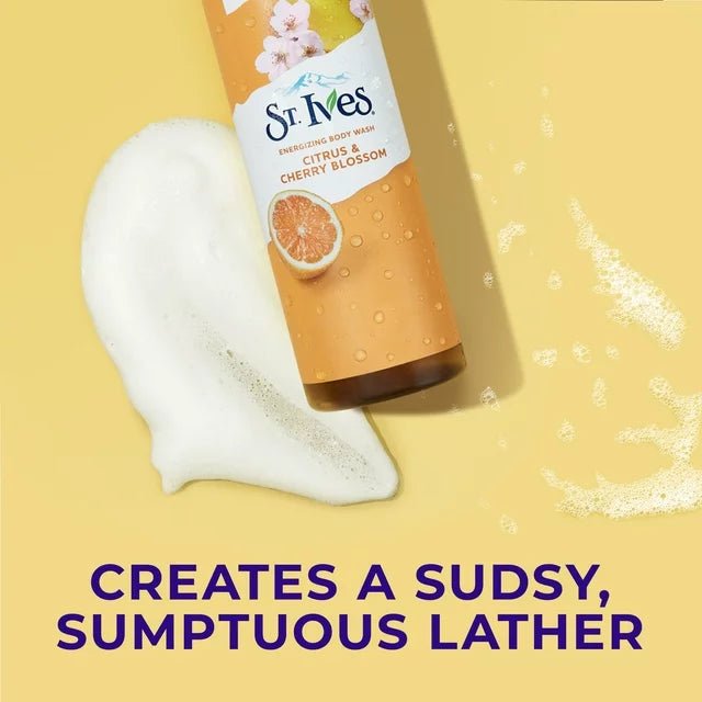 منظف غسول الجسم المنشط من ستيفز بالحمضيات وزهر الكرز | St. Ives Energizing Citrus & Cherry Blossom Body Wash 650 مل - EROS STORE