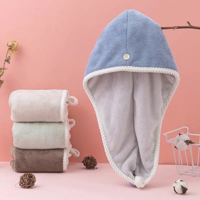 MURA MICROFIBER HAIR TOWEL | مورا منشفة مايكروفايبر ازرق - EROS STORE