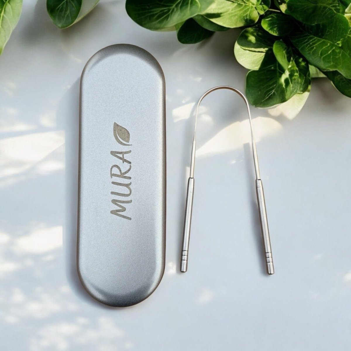 MURA TONGUE SCRAPER WITH METAL CASE | مورا قاشطة اللسان مع علبة معدنية - EROS STORE