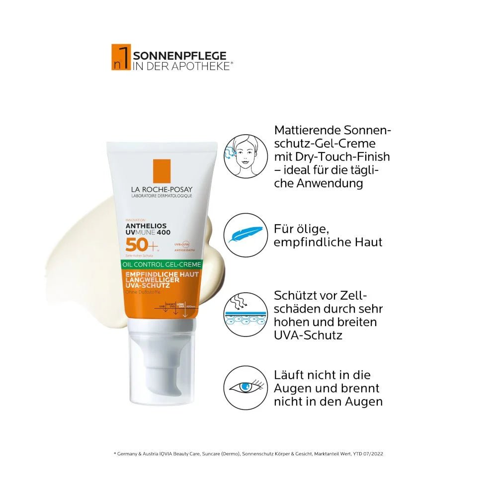 واقي شمس أنثيليوس جل كريم شفاف من لاروش بوزيه | La Roche - Posay Anthelios Invisible Gel - Cream SPF50+ 50 مل - EROS STORE