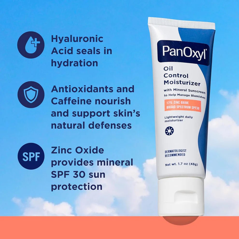 PanOxyl Oil Control Moisturize sunscreen Spf30 - 48g | بانوكسل مرطب مع واقي شمسي للبشرة الدهنية - 48 غرام 48 غم - EROS STORE