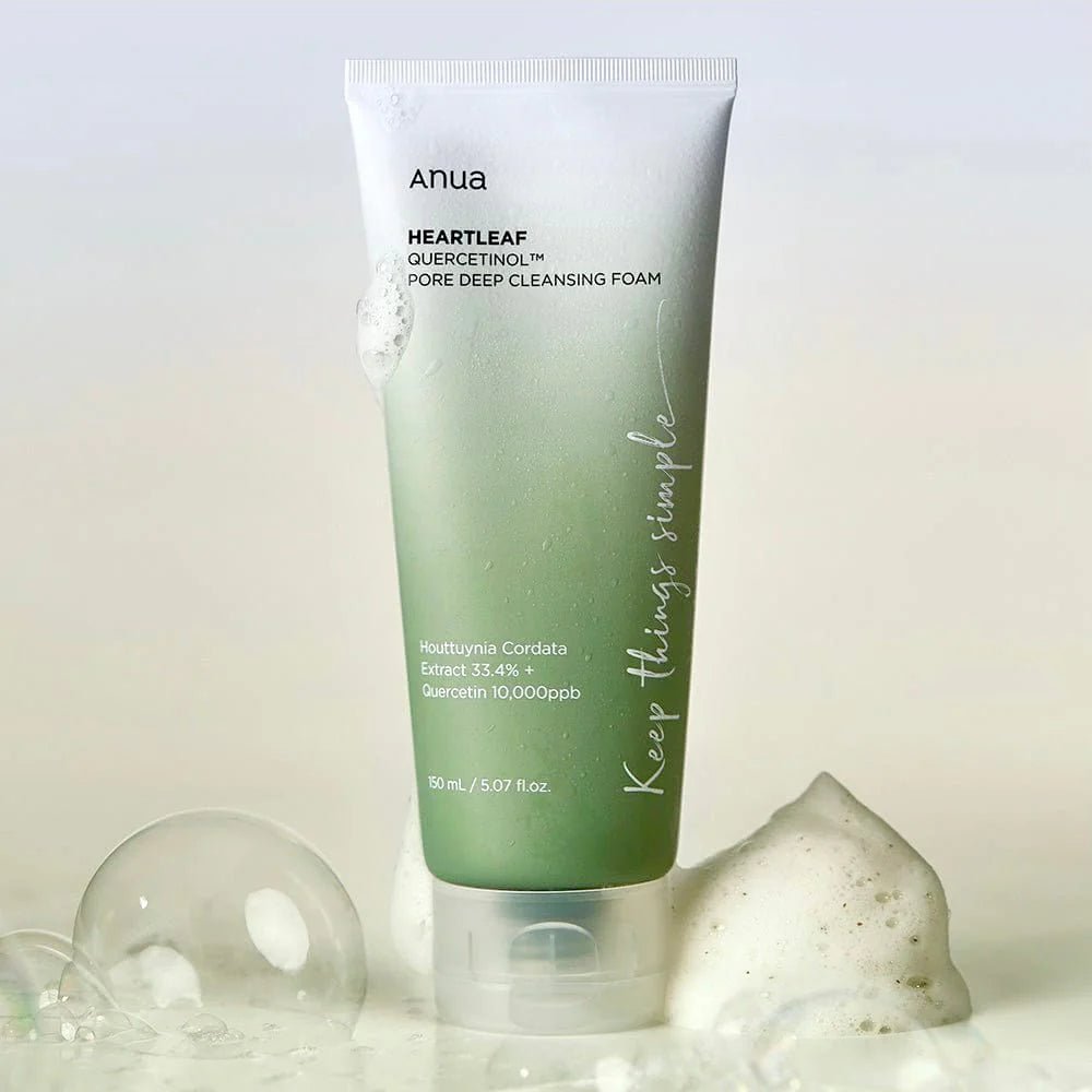 رغوة أنوا لتنظيف المسام العميق بخلاصة الهارتليف والكيرسيتينول | ANUA Heartleaf Quercetinol Pore Deep Cleansing Foam 150 مل - EROS STORE