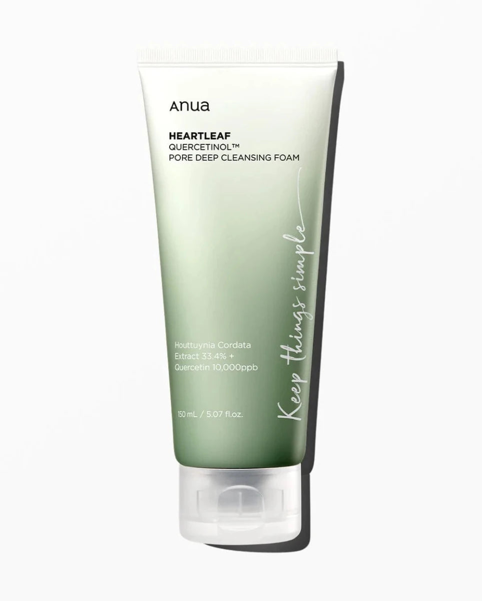 رغوة أنوا لتنظيف المسام العميق بخلاصة الهارتليف والكيرسيتينول | ANUA Heartleaf Quercetinol Pore Deep Cleansing Foam 150 مل - EROS STORE