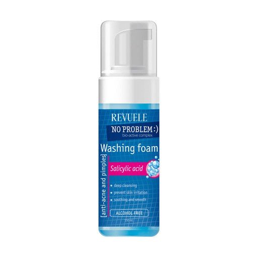 ريفويل غسول رغوي مضاد لحب الشباب والبثور بحمض الساليسيليك - 150 مل | Revuele No Problem Anti Acne & Pimple Foaming Face Wash With Salicylic Acid - 150ml - EROS STORE