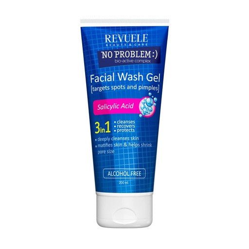 ريفويل غسول ساليسليك أسيد ٣ في ١ - 200 مل | Revuele No Problem Salicylic Acid Cleansing Gel 3 in 1 - 200ml - EROS STORE