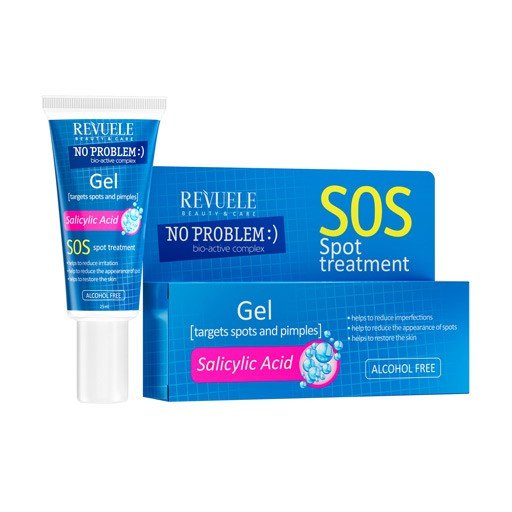 ريفويل جل موضعي لعلاج الحبوب بحمض الساليسيليك - 25 مل | Revuele No Problem SOS Spot Treatment Gel With Salicylic Acid - 25ml 25 مل - EROS STORE