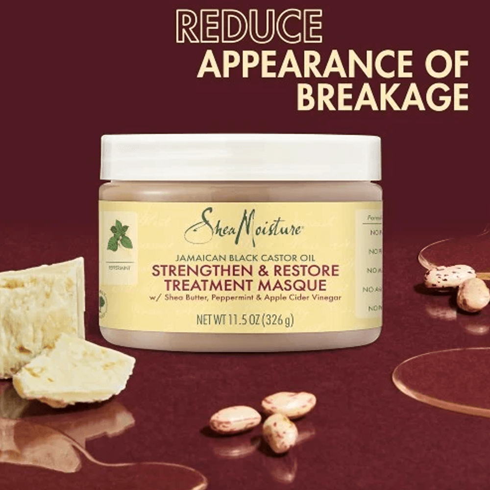 Shea Moisture Jamaican Black Castor Oil Healing Mask - 326g ماسك معالج بزيت الخروع الجامايكي الأسود من شيا مويستشر - 326غ 326g - EROS STORE