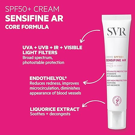 SVR Sensifine AR Cream SPF 50+ (40ml)|إس في آر كريم واقي شمس مهدئ ومضاد للاحمرار 40مل 40 مل - EROS STORE