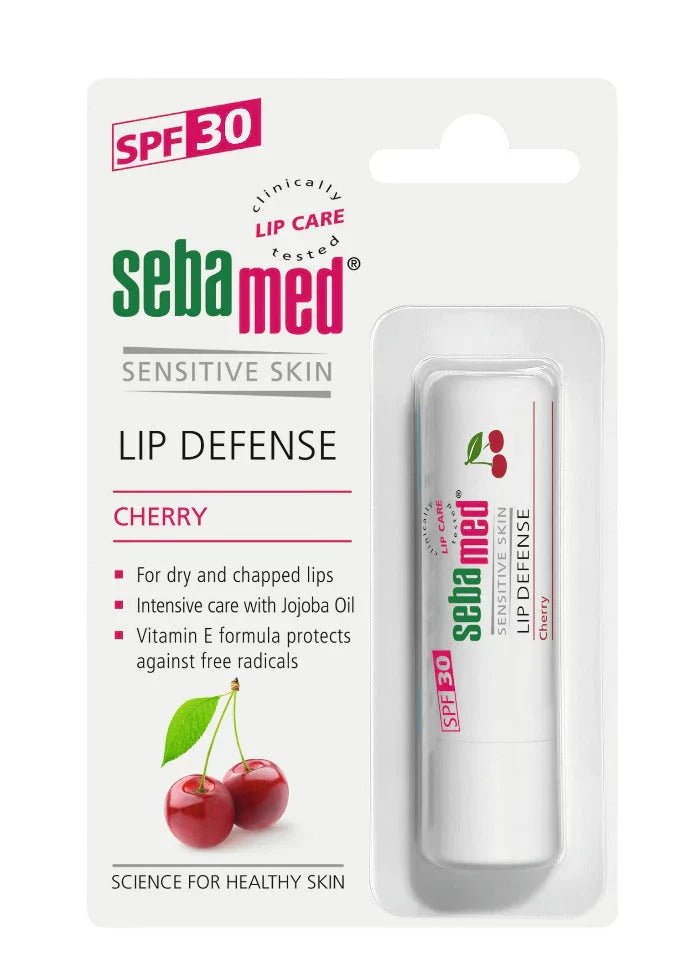 سيباميد مرطب شفاه بالكرز مع عامل حماية من الشمس 30 - 4.8 غرام | Sebamed Lip Defense Cherry SPF 30 - 4.8g - EROS STORE