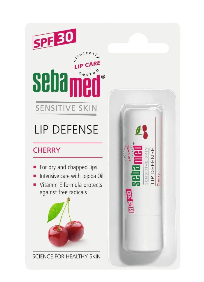 سيباميد مرطب شفاه بالكرز مع عامل حماية من الشمس 30 - 4.8 غرام | Sebamed Lip Defense Cherry SPF 30 - 4.8g - EROS STORE