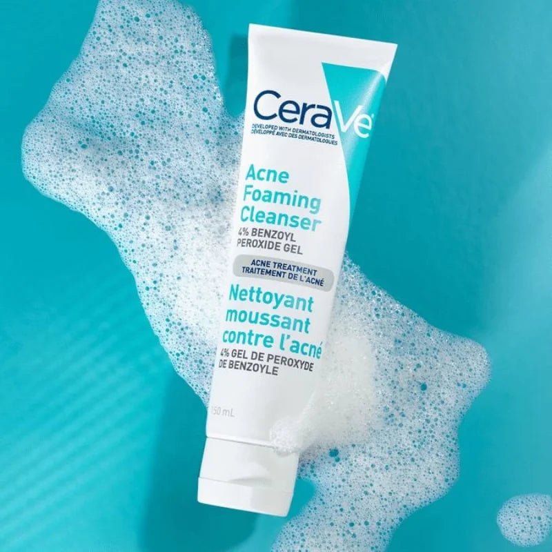 سيرافي منظف رغوي لحب الشباب مع 4% بنزويل بيروكسايد | CeraVe Acne Foaming Cream Cleanser with 4% Benzoyl Peroxide 150 مل - EROS STORE