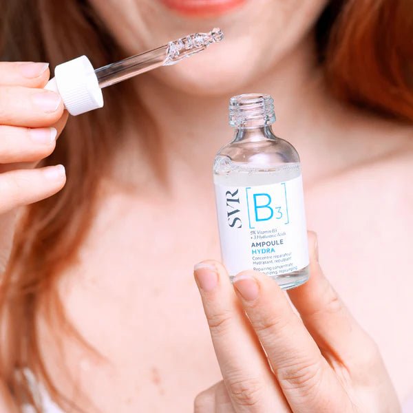 سيروم نياسيناميد 5% وحمض الهيالورونيك ثلاثي الأوزان من إس في آر | SVR Ampoule Hydra B3 Serum 30 مل - EROS STORE