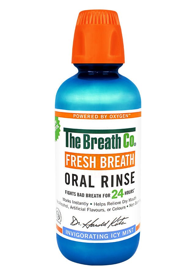 THE BREATH CO. 24 Hour FRESH BREATH ORAL RINSE - غسول الفم النعناع المثلج و الحمضيات من ذابريث كو 500مل 500 مل - EROS STORE