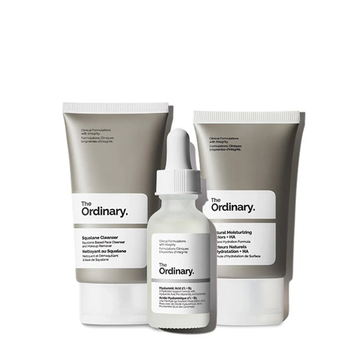 The Ordinary Daily Skincare Set Serum + Cream + Cleanser | المجموعة اليومية للعناية بالبشرة سيروم هايلرونك +كريم مرطب +غسول سكوالين من ذا اورديناري - EROS STORE