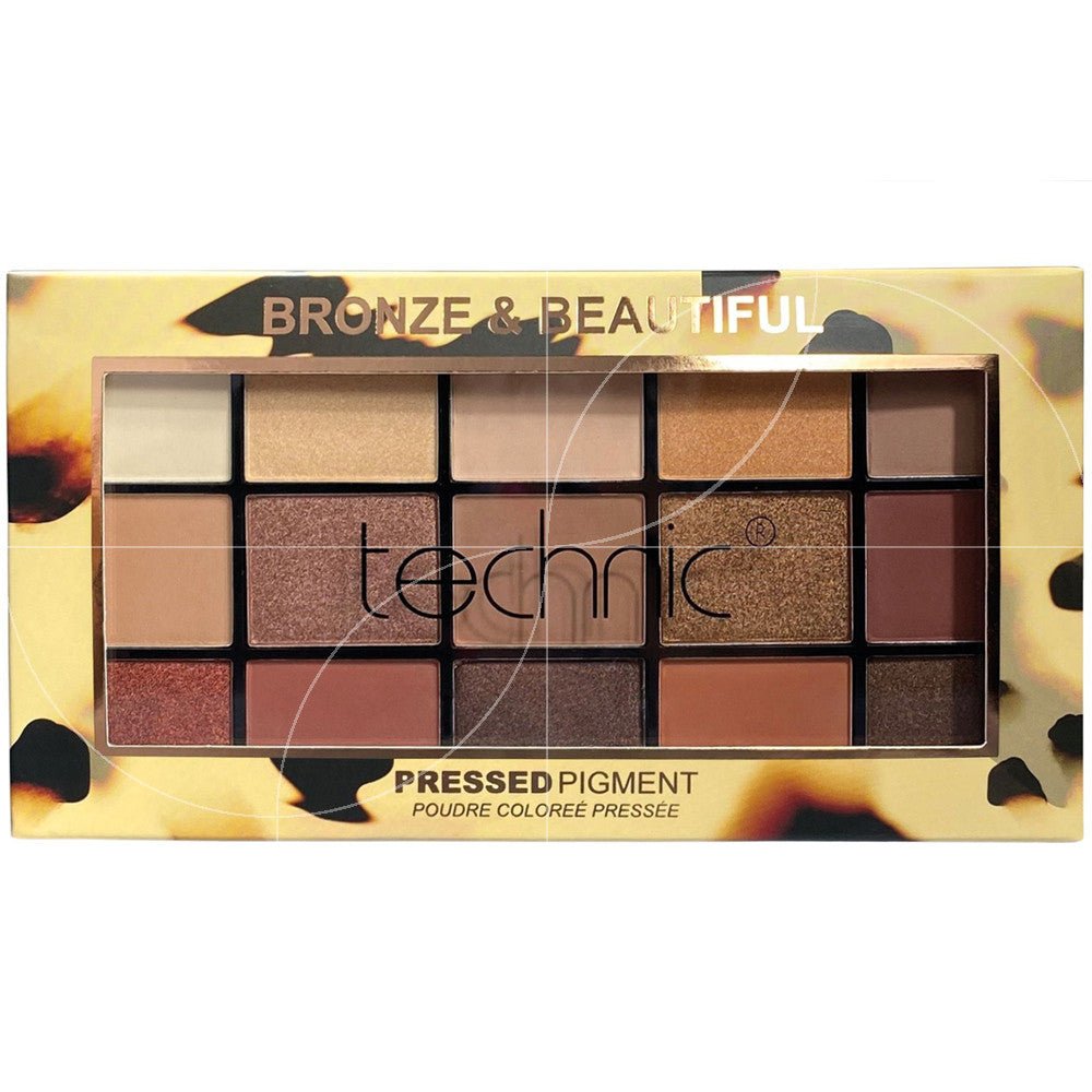 تكنيك - لوحة برونز آند بيوتيفول تحتوي على 15 ظل عيون | Technic Bronze & Beautiful Eyeshadow Palette with 15 Shades - EROS STORE