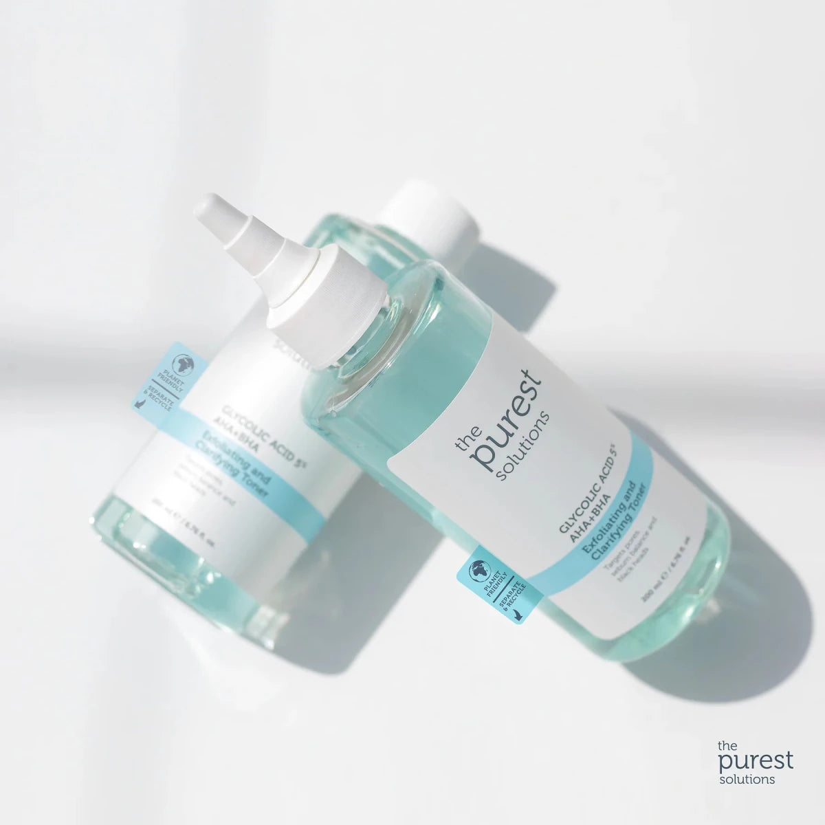تونر ذا بيورست سوليوشنز مقشر ومنقي بحمض الجليكوليك 5% (AHA + BHA) - 200 مل | The Purest Solutions Exfoliating and Clarifying Toner 5% Glycolic Acid (AHA + BHA) - 200ml 200 مل - EROS STORE