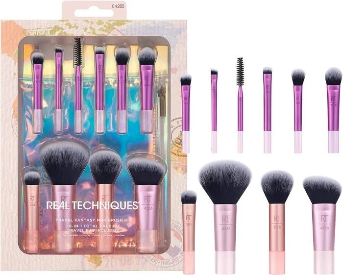 Travel Fantasy Mini Brush Kit - 10pcs | مجموعة فرش مصغرة للسفر - 10 قطع - EROS STORE