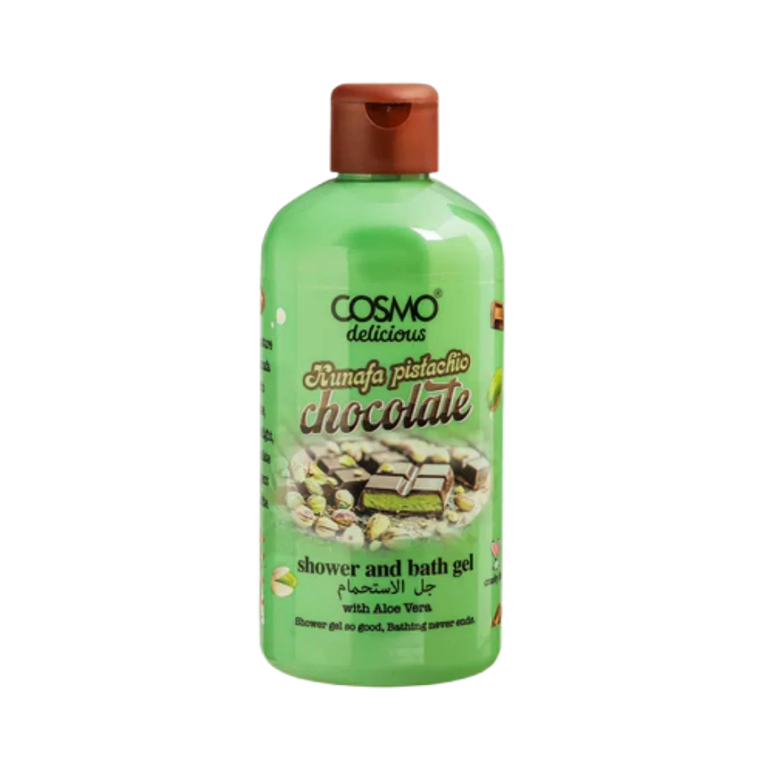 COSMO Kunafa Pistachio Chocolate Shower And Bath Gel - 500ml | كوزمو جل الاستحمام بالكنافة والبستاشيو والشوكولا - 500 مل