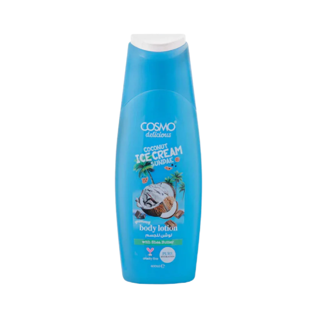 COSMO Coconut Ice Cream Sundae Yummy Body Lotion - 400ml | كوزمو لوشن للجسم برائحة جوز الهند - 400 مل